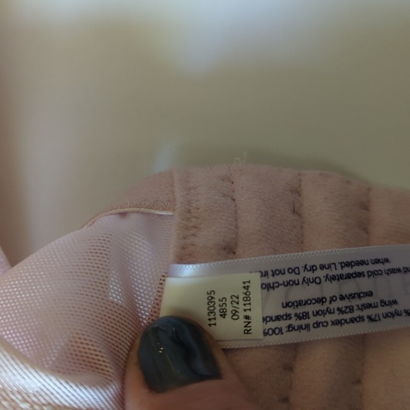 Cacique Unlined Curvy Balconette Size 50C Light Pink Blush Mesh Lace Romance - Picture 11 of 14